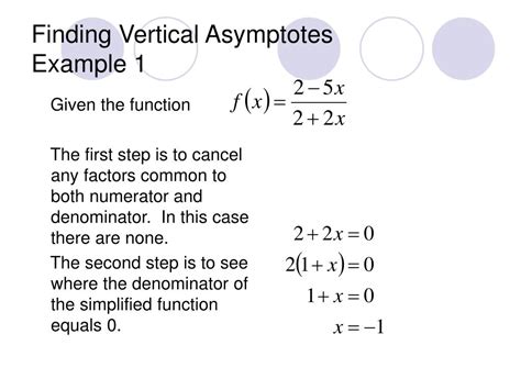 Vertical asymptotes occur at the zeros of such factors. PPT - ASYMPTOTES TUTORIAL PowerPoint Presentation - ID:1223810