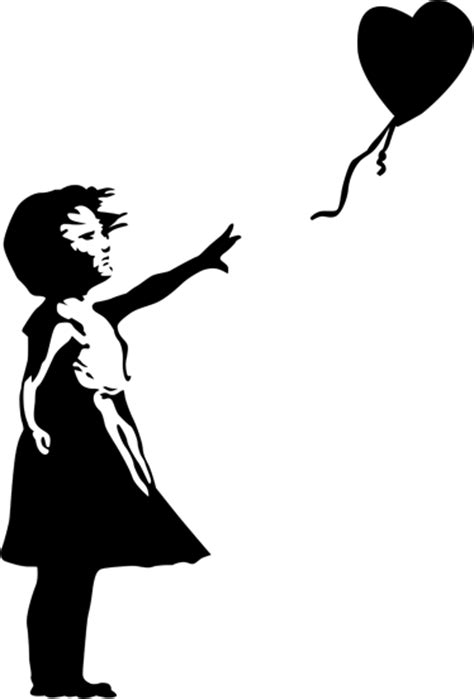 Girl With Balloon Banksy Silhouette Decal Tenstickers