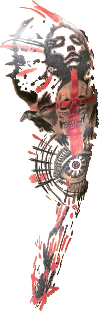 View And Download Hd Crazzy Steve Arm Tattoo Sleeve Tattoo Png Image