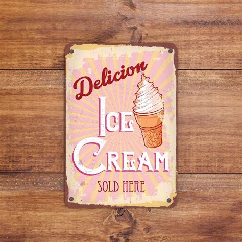 ice cream sign vintage style ice cream sign ice cream parlour etsy
