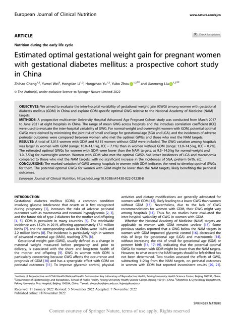 estimated optimal gestational weight gain for pregnant women with gestational diabetes mellitus
