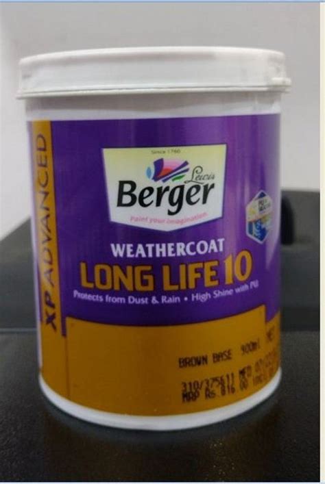 Berger Weathercoat Long Life 10 Exterior Paint 1 Ltr At Rs 537bucket