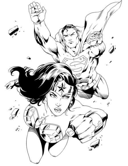 Kolorowanka Wonder Woman I Super Man Pobierz Wydrukuj Lub Pokoloruj Online Już Teraz