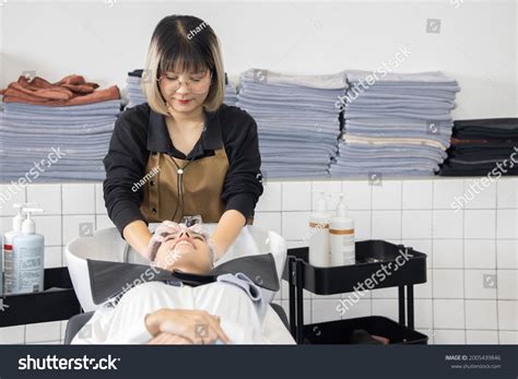 Asian Woman Getting Her Hair Washed Stock Photo Shutterstock