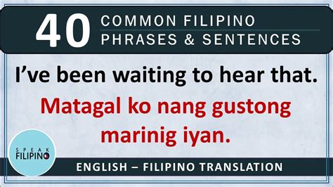 Commonly Used Filipino Phrases And Sentences 7 English Tagalog