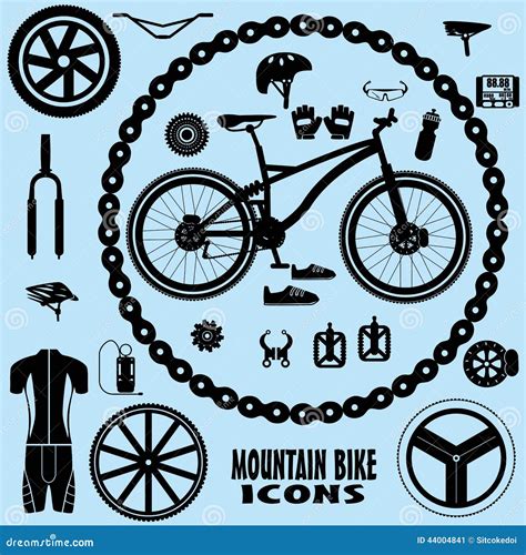 Mountain Bike Icons Stock Vector Image 44004841