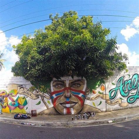 15 Amazing Photos Of Street Art Fusing With Nature Bored Raccoon