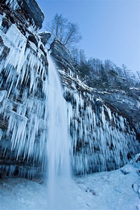 Frozen Pericnik Waterfall Triglav National Park Slovenia
