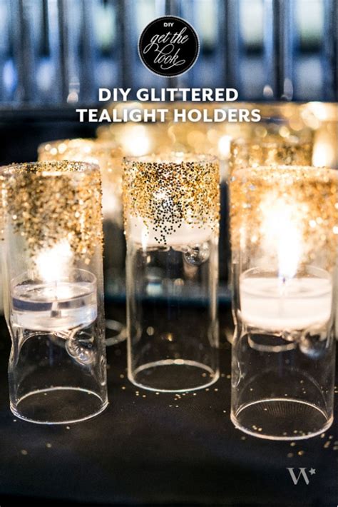 How To Glitter Candle Holders For Centerpiece