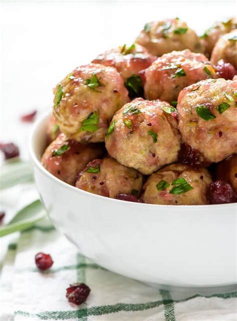 Cranberry Turkey Meatballs Perfect Holiday Appetizer Wellplated Com