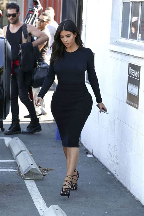 Kim Kardashian Shows Off Her Hourglass Figure In Black Dress And That