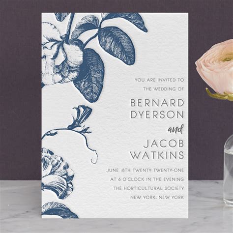 floral noir letterpress wedding invitations by leggs and foster minted wedding invitations