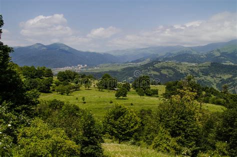Panoramic View Of The Town In The Foothills Stock Photo Image Of