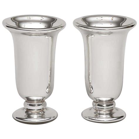 Pair Of Mercury Glass Vases By Varnish For Sale At 1stdibs