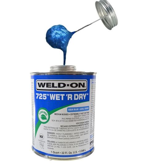 Weld On 725 Wet R Dry Fast Setting Pvc Glue With Brush