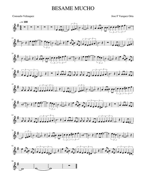 Besame Mucho Sax Tenor Sheet Music For Saxophone Tenor Solo