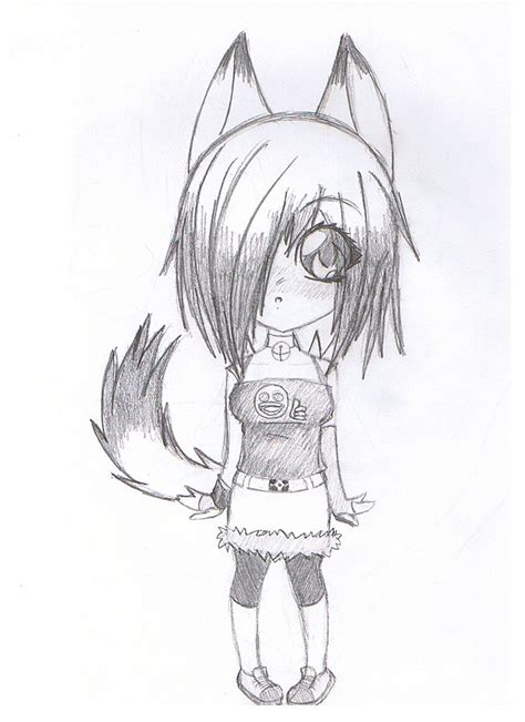 Sketch From Sony Anime Wolf Girl Cute Anime Chibi Chibi Drawings My