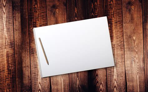 Download Wallpapers Blank Paper 4k Macro Blank Notebook With Pencil