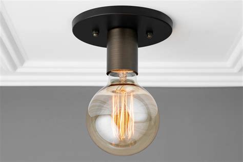 Minimalist Light Fixture Edison Bulb Flush Mount Ceiling Etsy In 2023