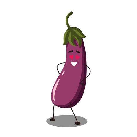 Premium Vector Vector Emoji Eggplant In Love