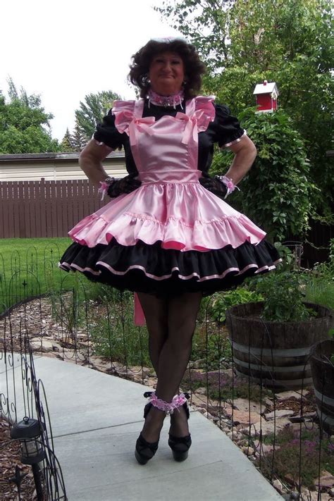 posing in my pretty satin sissy maid dress sissy maid dresses sissy dress sissy maids dress
