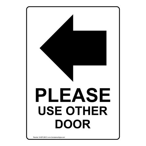 Please Use Other Door Sign With Symbol Nhe 28572