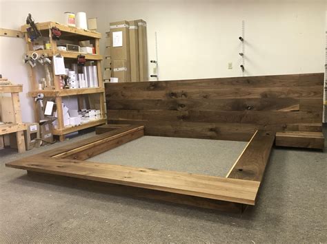 Floating Platform Bed Frame With Single Drawer Floating Nightstands Walnut Ifttt