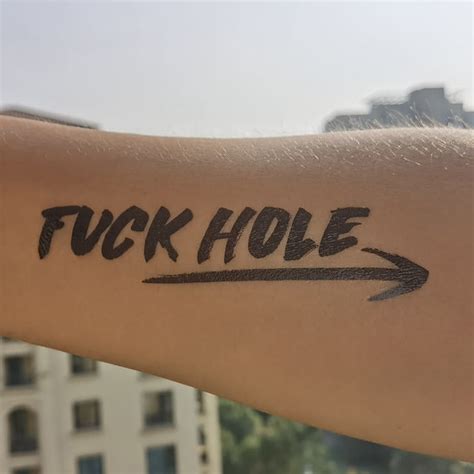 F Hole Cuckold Temporary Tattoo Fetish For Hotwife Cuckold