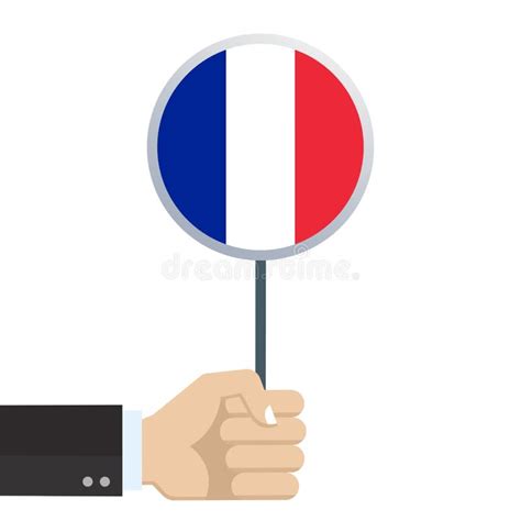 France Circular Flag Hand Holding Round French Flag National Symbol