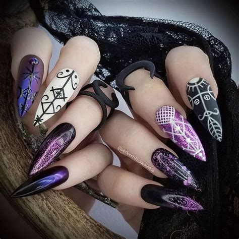 Scarily Stunning Halloween Nail Designs SoNailicious Halloween Nail Designs Witchy Nails