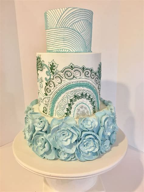 Blue Buttercream Wedding Cake Weddingcakes Buttercream Wedding Cake