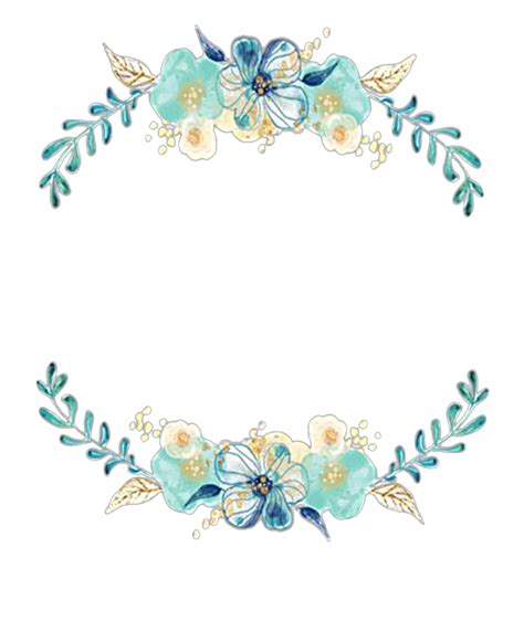 Floral Blue Frame Png Clipart Png All
