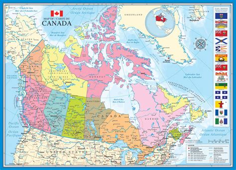 Karte von kanada mit den wichtigsten orten und städten. Puzzle Karte von Kanada - Puzzle-Net