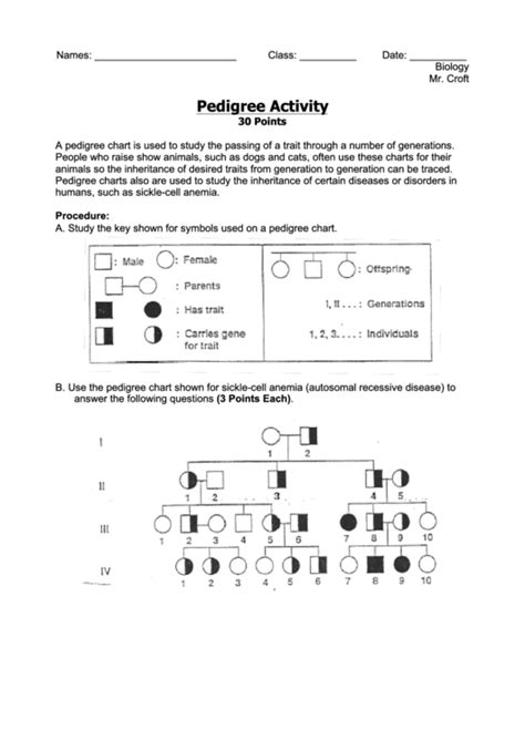 Savesave building a pedigree activity answer key for later. Pedigree Activity - Biology Worksheet printable pdf download