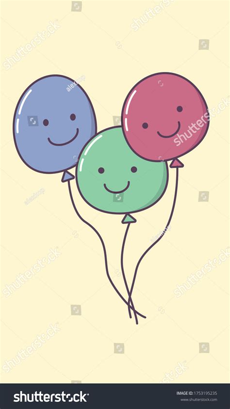 Vector Illustration Cute Cartoon Balloons Stock Vector Royalty Free