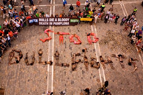In Pictures Years Of Protesting Against The Running Of The Bulls Peta Uk