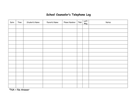 For example fields available in the log sheet template may be filled with title of information to be included by a user in. school counselor log sheet | School Counselorâ€™s Telephone Log (optional) | School counselor ...