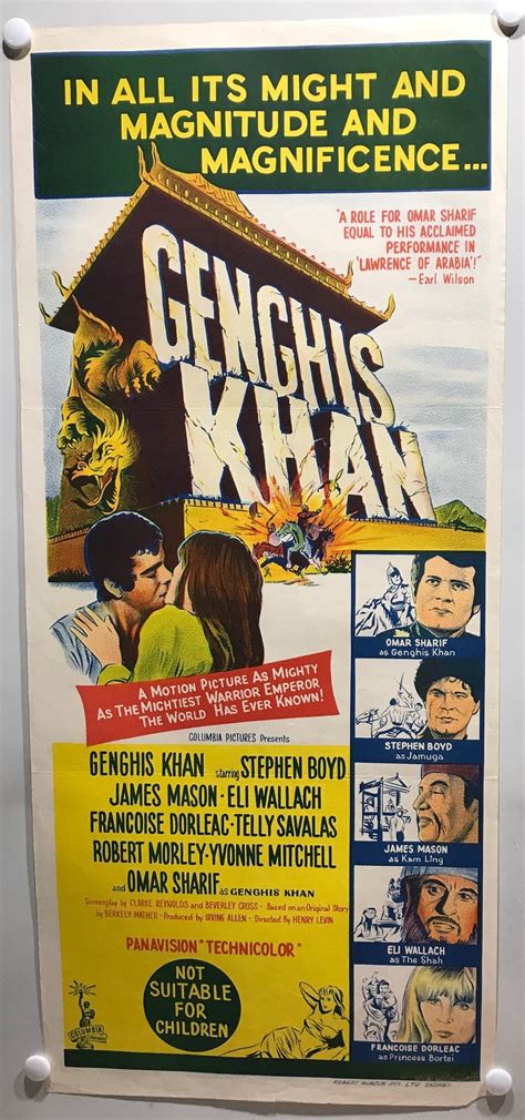 Original Daybill Movie Poster Genghis Khan 1965 Cast Omar Sharif Françoise Dorléac