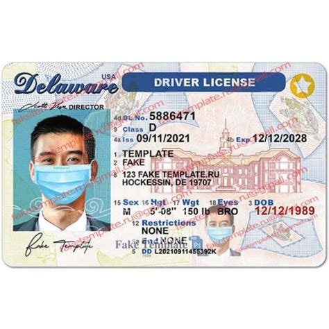 Fake Delaware Drivers License High Quality Fake Template