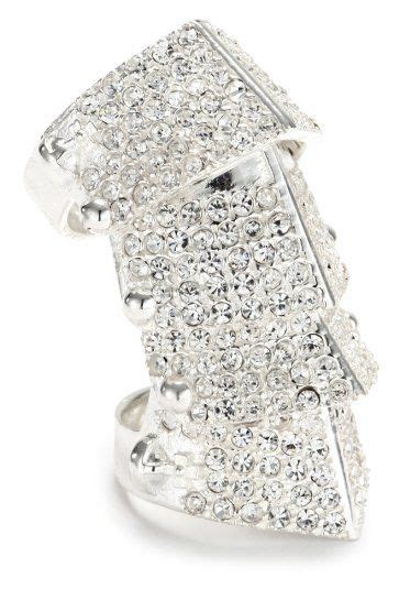 Vivienne Westwood Diamante Sterling Silver Armor Ring Size 6 Jewelry