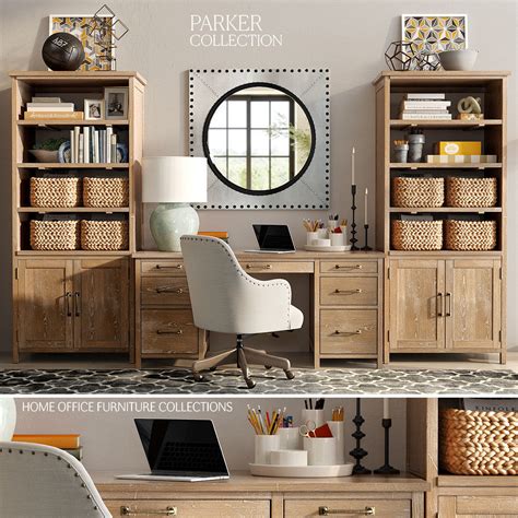 Pottery Barn Parker Home Office Furniture Collection 3d Model Cgtrader