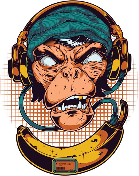 Monkey Music With Headset Trendy Art Print By Idealoud X Small Trendy