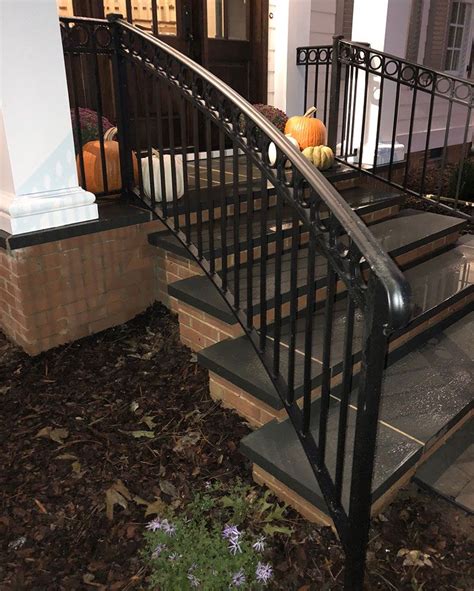Steel handrail kits make it easy installation of your run. Exterior Residential Iron Railings | Custom Aluminum Railings in Raleigh NC | Deck, Porch Rails ...