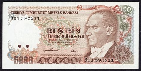 5000 Turkish Lira Note World Banknotes Coins Pictures Old Money