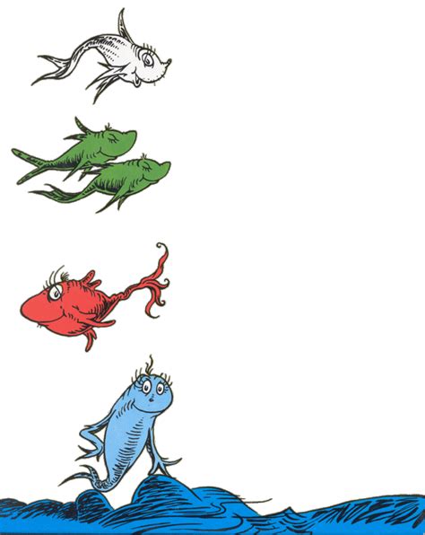 One Fish Two Fish Red Fish Blue Fish Dr Seuss Art