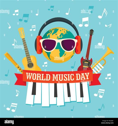 World Music Day Concept Background Flat Illustration Of World Music
