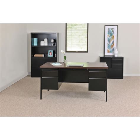 Lorell Fortress Series Double Pedestal Desk Butlers Office Equipment