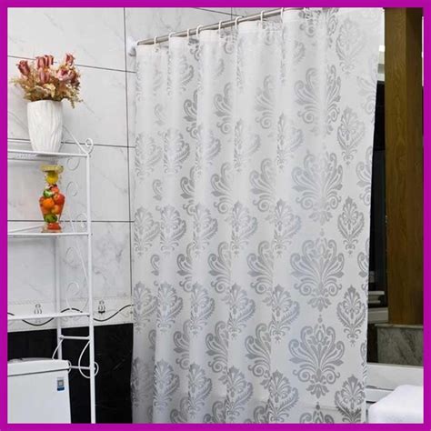 Europe White Peva Bath Curtains Flower Eco Friendly Waterproof Shower