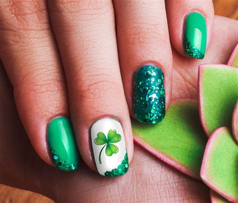 St Patricks Day Nail Art Decals 2 Shamrock Nails St Patricks Day