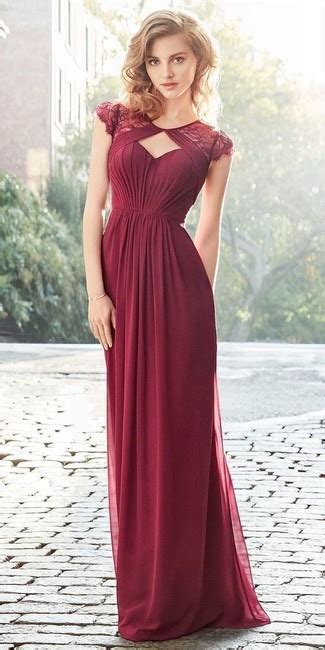 Buy Red Chiffon Evening Dress In Stock